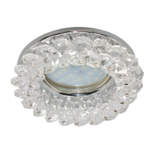 Светильник точечный Ecola Light MR16 CD4141 GU5.3 Светильник встр. круглый с хрусталиками Прозрачный/Хром 50x90 /FW1617EFY/