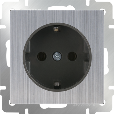 Werkel Гланцевый Никель Розетка Механизм с заземляющими контактами WL02-SKG-01-IP20