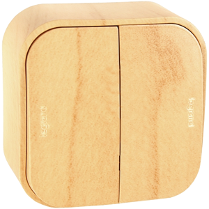 Legrand  Quteo  Дерево Выключатель 10A, 2-клавишный 782262