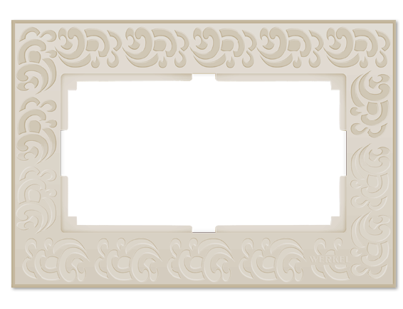 Werkel  Flock Слоновая Кость Рамка для 2-местной розетки WL05-Frame-01-DBL-ivory a033484