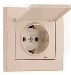 Lezard  Rain Жемчужно-Белый Перламутр Розетка Механизм 1-местная с заземляющими контактами с крышкой керамика  СП 703-3088-123