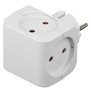 ЭРА Белый Разветвитель 4 гнезда без заземляющих контактов (четверник куб) SP-4-W Б0005103