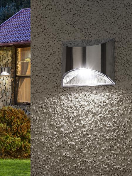 Светильник фасадный ЭРА ERAFS024-38 Хром, на солнечной батарее, 4LED, 7lm