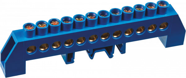 Шина нулевая в изоляционной оболочке Navigator  NBB-I812-12DP/B 8*12, 12 отверстий 71 189