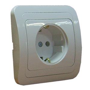 Makel  Мимоза  Белый-Белый Розетка с заземляющими контактами IP20 скрытая установка 12028