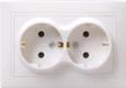 IEK  Кварта  Белый Розетка 2-местная с заземляющими контактами скрытая установка 16А РС12-3-КБ ERK24-K01-16-DM