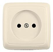Hegel Альфа Слоновая Кость Розетка 1-местная с изолирующей пластиной открытая установка (250В, 16А)  РА16-103-01